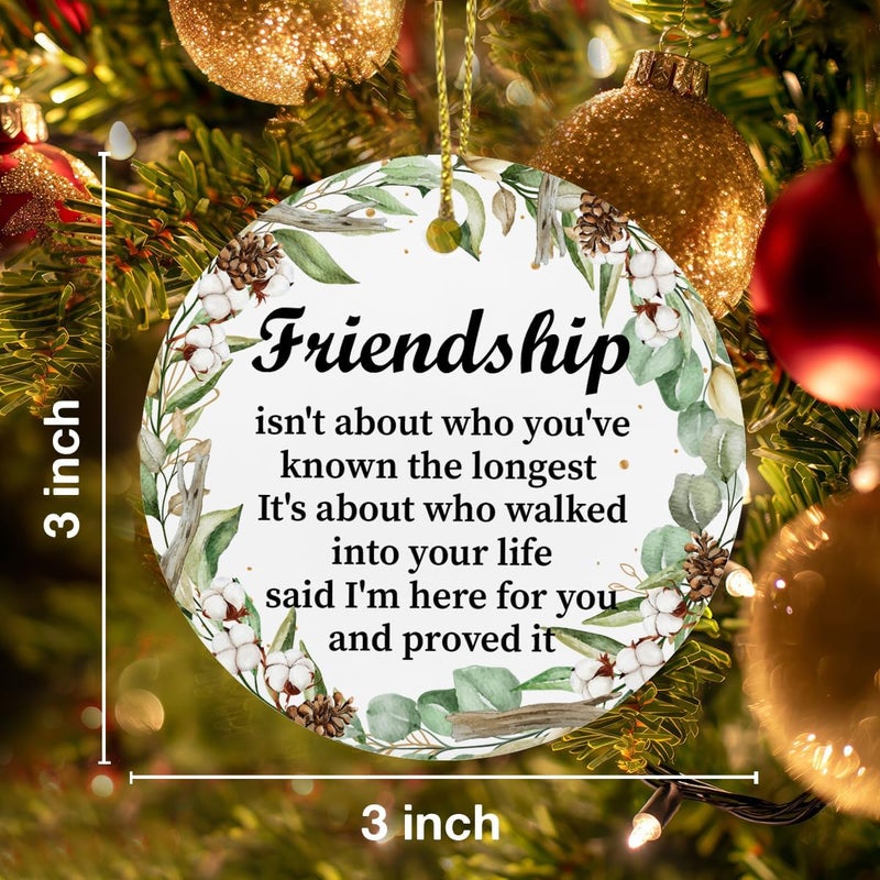 ZOSAN Gifts for Friends, Friendship Christmas Ceramic Ornament, Unique Friendship Gifts for Women Men, Friends Ornament - Image 3